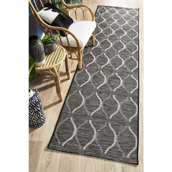 Siderno 4111 Black Modern Indoor Outdoor Runner Rug - Rugs Of Beauty - 2