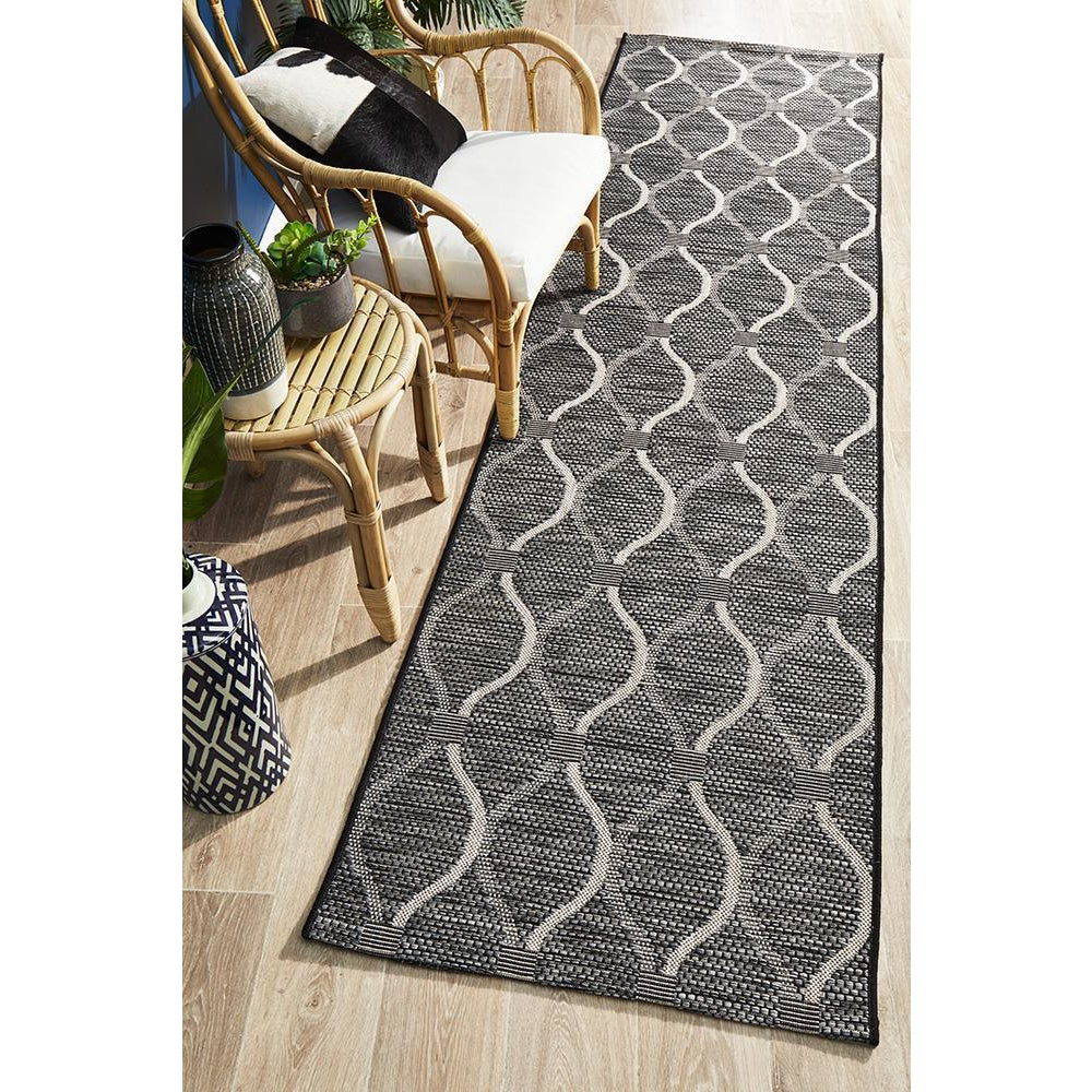 Siderno 4111 Black Modern Indoor Outdoor Runner Rug - Rugs Of Beauty - 2