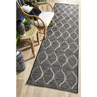 Siderno 4111 Black Modern Indoor Outdoor Runner Rug - Rugs Of Beauty - 2