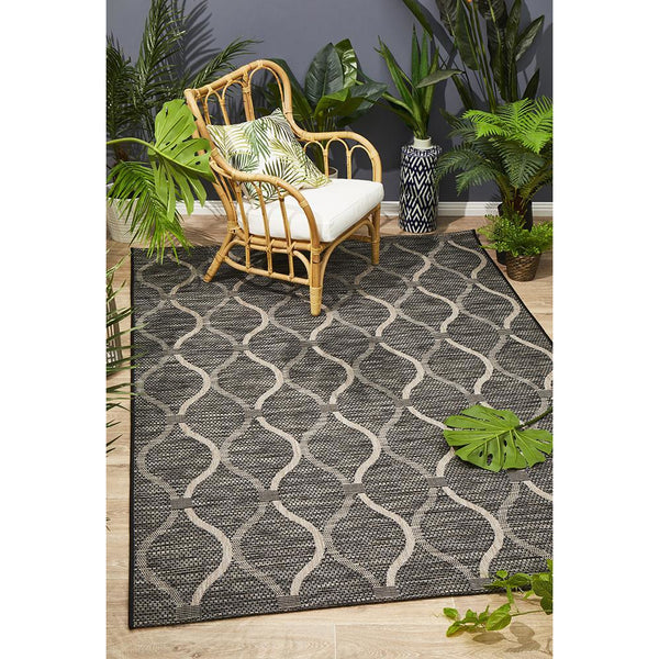 Siderno 4111 Black Modern Indoor Outdoor Rug - Rugs Of Beauty - 2