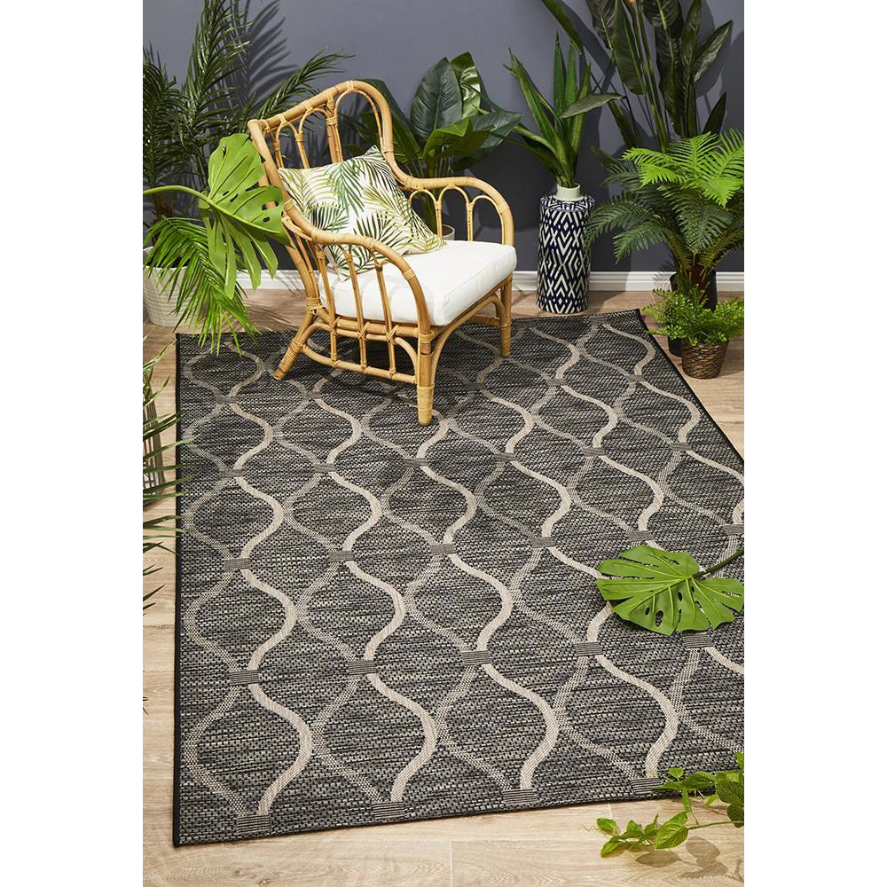 Siderno 4111 Black Modern Indoor Outdoor Rug - Rugs Of Beauty - 2
