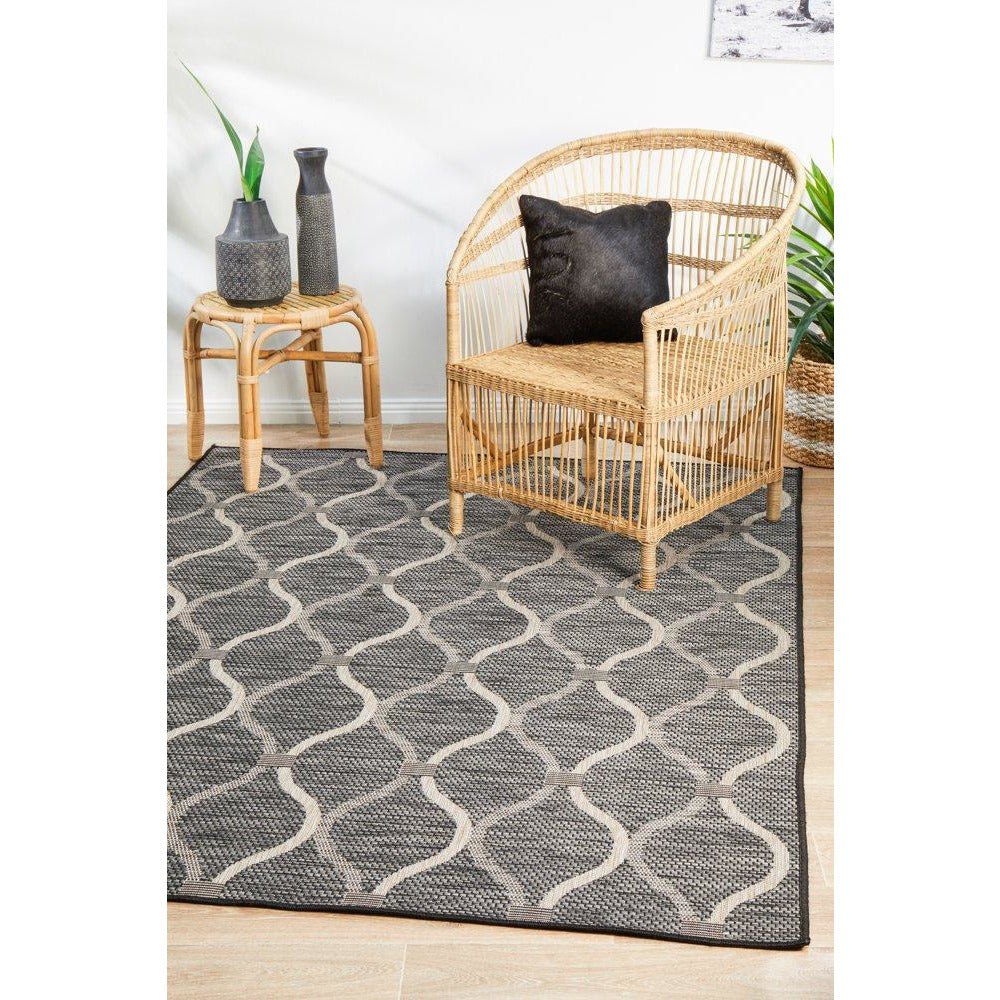 Siderno 4111 Black Modern Indoor Outdoor Rug - Rugs Of Beauty - 5