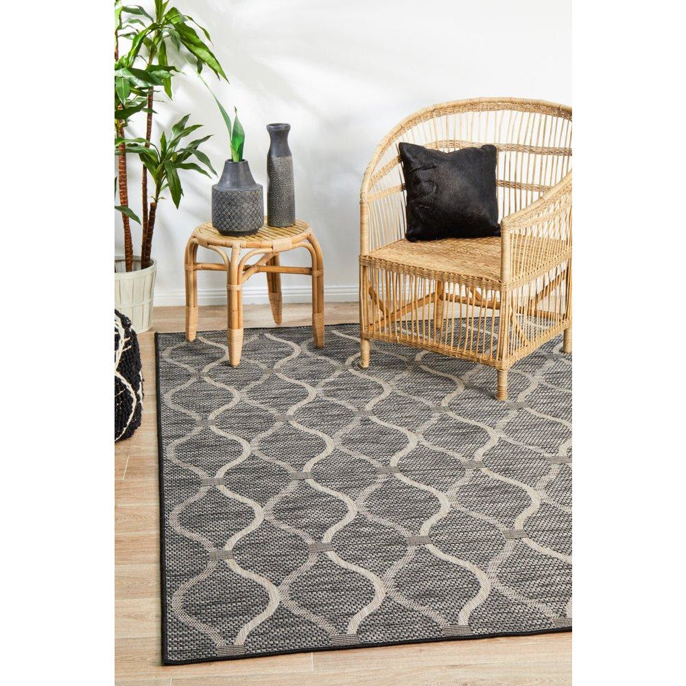 Siderno 4111 Black Modern Indoor Outdoor Rug - Rugs Of Beauty - 3