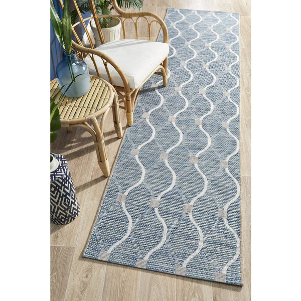 Siderno 4111 Blue Modern Indoor Outdoor Runner Rug - Rugs Of Beauty - 2