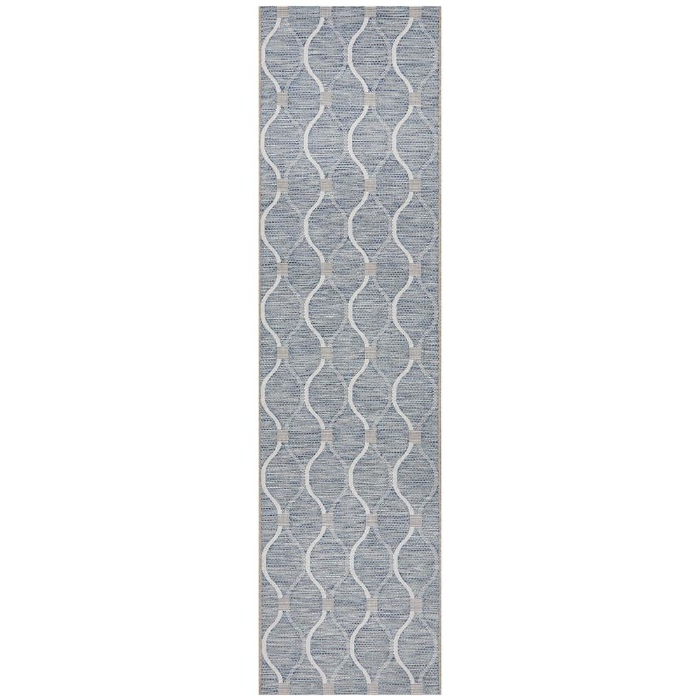 Siderno 4111 Blue Modern Indoor Outdoor Runner Rug - Rugs Of Beauty - 1