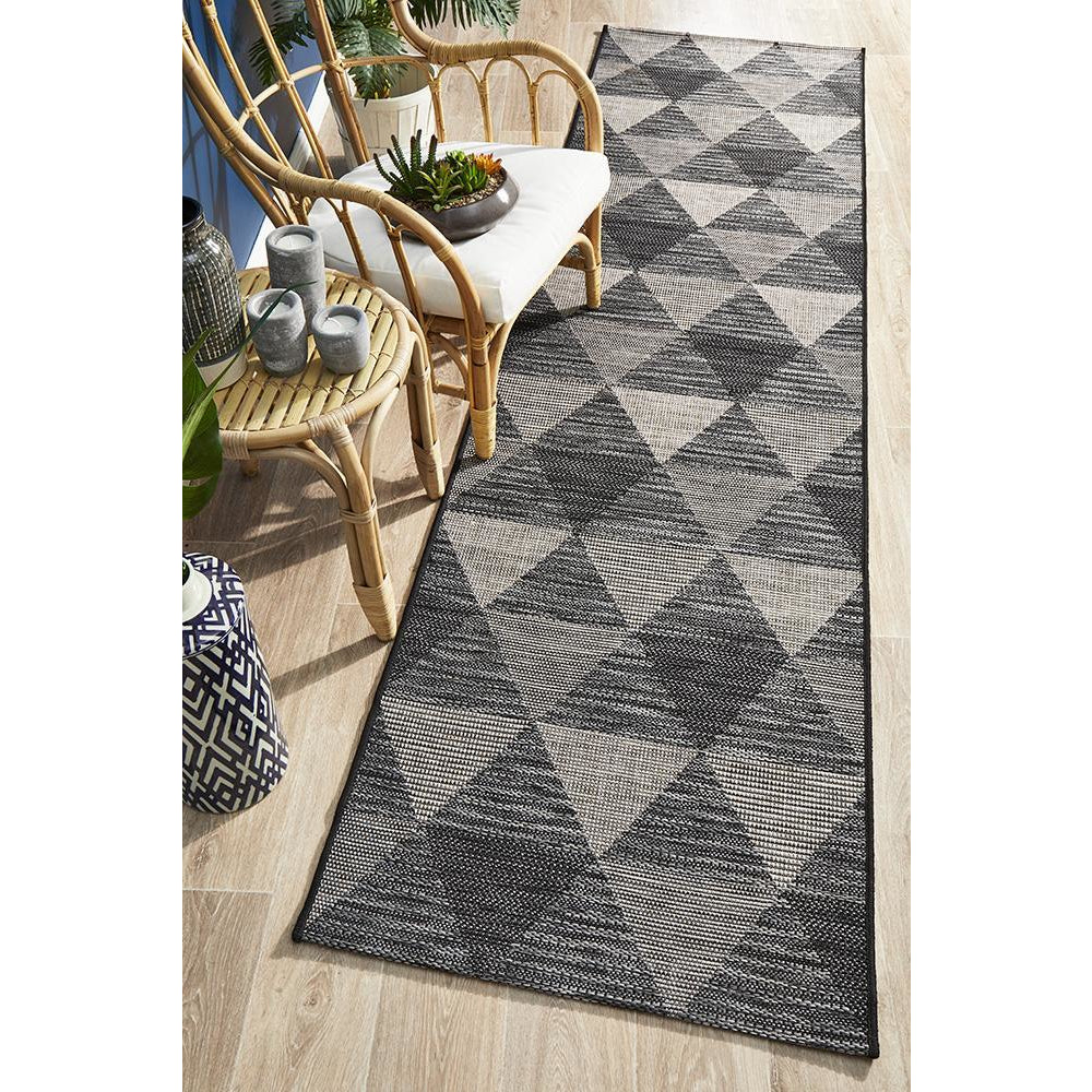 Siderno 4113 Black Modern Indoor Outdoor Runner Rug - Rugs Of Beauty - 2