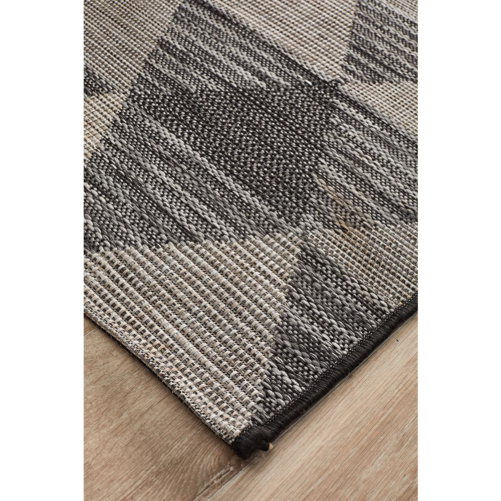 Siderno 4113 Black Modern Indoor Outdoor Runner Rug - Rugs Of Beauty - 3