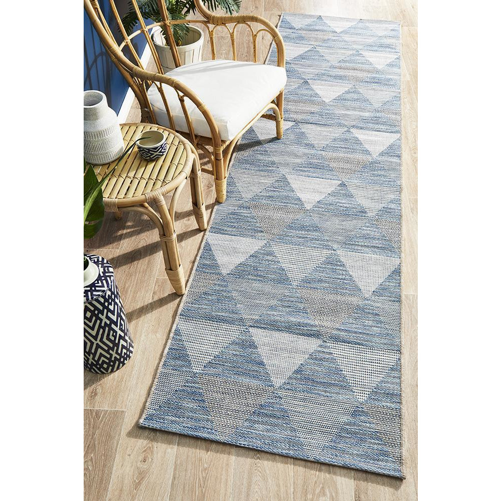 Siderno 4113 Blue Modern Indoor Outdoor Runner Rug - Rugs Of Beauty - 2