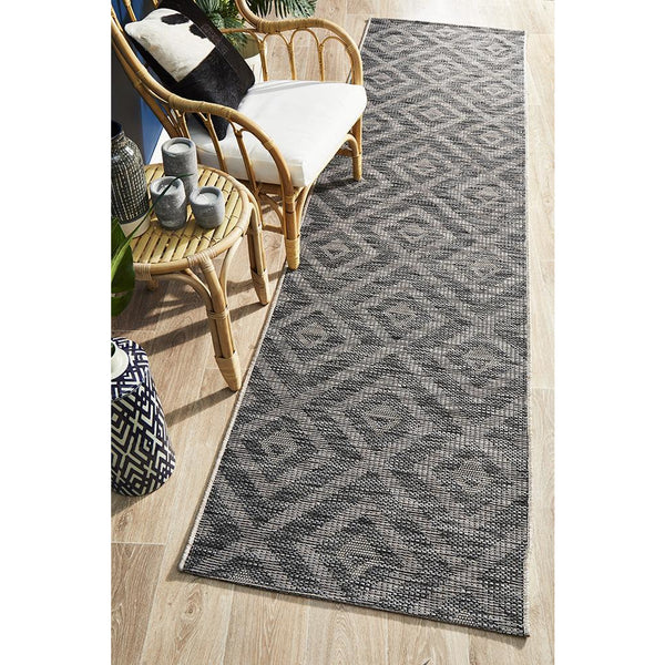 Siderno 4114 Black Modern Indoor Outdoor Runner Rug - Rugs Of Beauty - 2