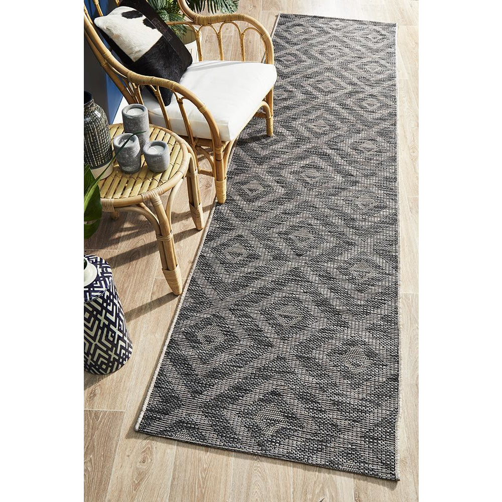 Siderno 4114 Black Modern Indoor Outdoor Runner Rug - Rugs Of Beauty - 2