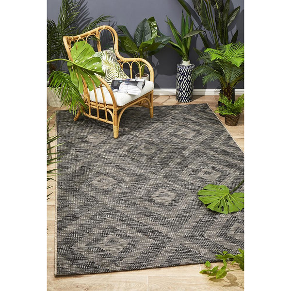 Siderno 4114 Black Modern Indoor Outdoor Rug - Rugs Of Beauty - 2