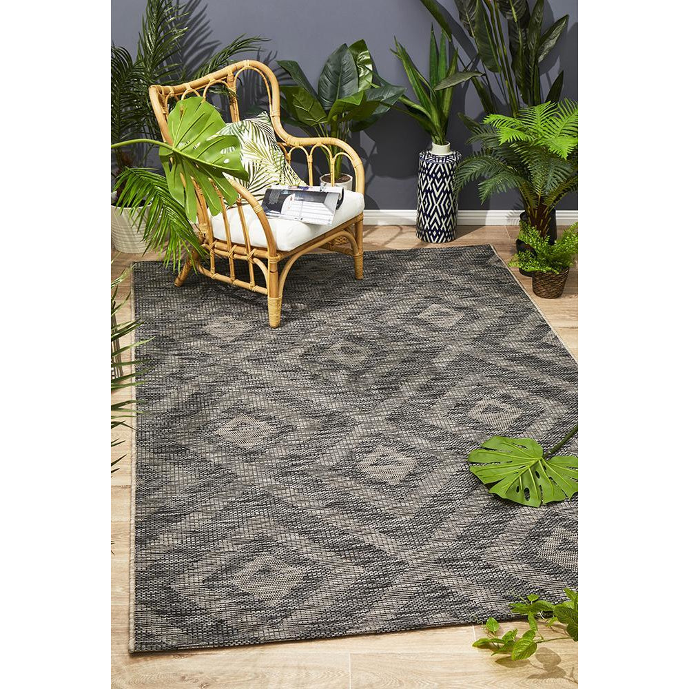 Siderno 4114 Black Modern Indoor Outdoor Rug - Rugs Of Beauty - 2