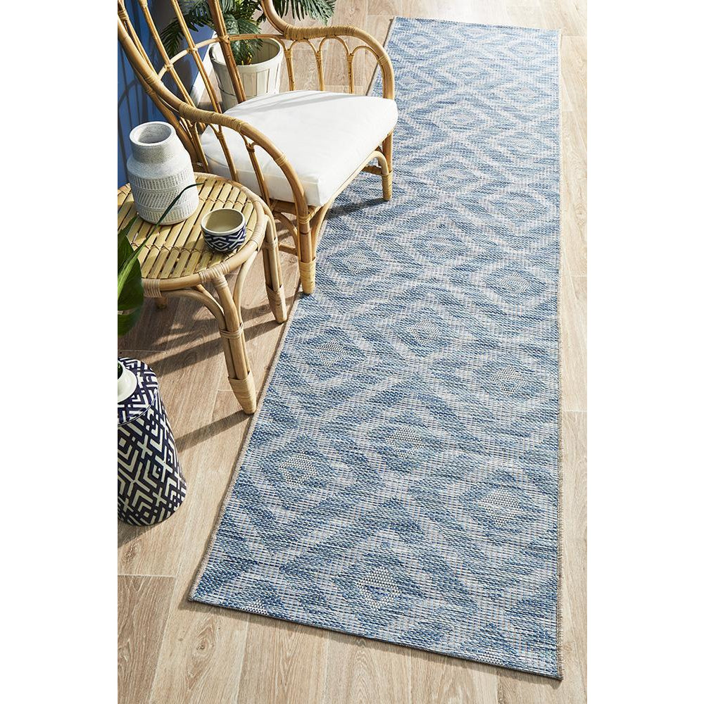 Siderno 4114 Blue Modern Indoor Outdoor Runner Rug - Rugs Of Beauty - 2