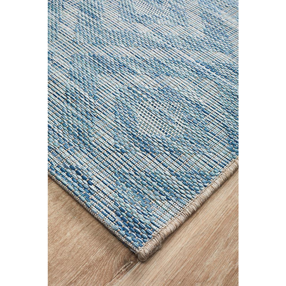 Siderno 4114 Blue Modern Indoor Outdoor Runner Rug - Rugs Of Beauty - 3