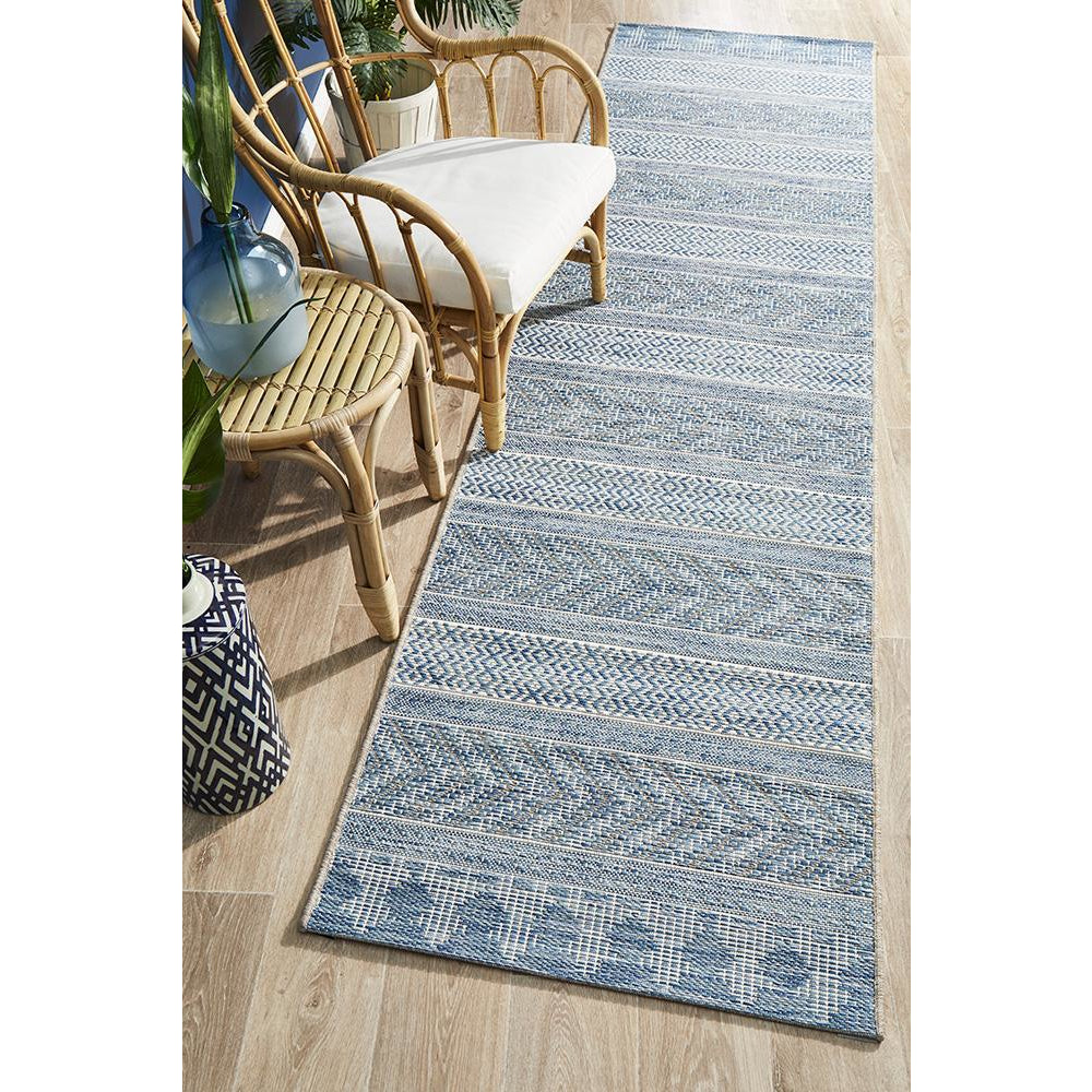 Siderno 4115 Blue Modern Indoor Outdoor Runner Rug - Rugs Of Beauty - 2