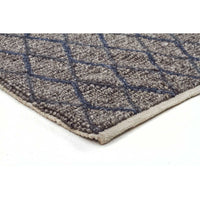 Grey Blue Trellis Flatweave Designer Rug - Rugs Of Beauty - 2