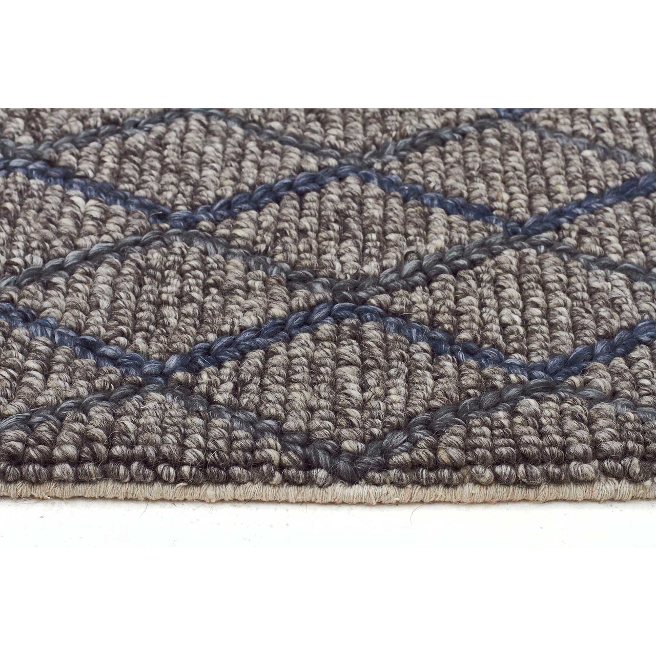 Grey Blue Trellis Flatweave Designer Rug - Rugs Of Beauty - 3