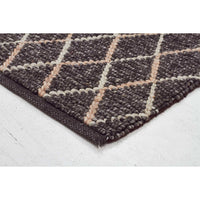Beige Cream Trellis Charcoal Flatweave Designer Rug - Rugs Of Beauty - 2