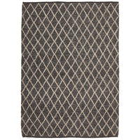 Beige Cream Trellis Charcoal Flatweave Designer Rug - Rugs Of Beauty - 1