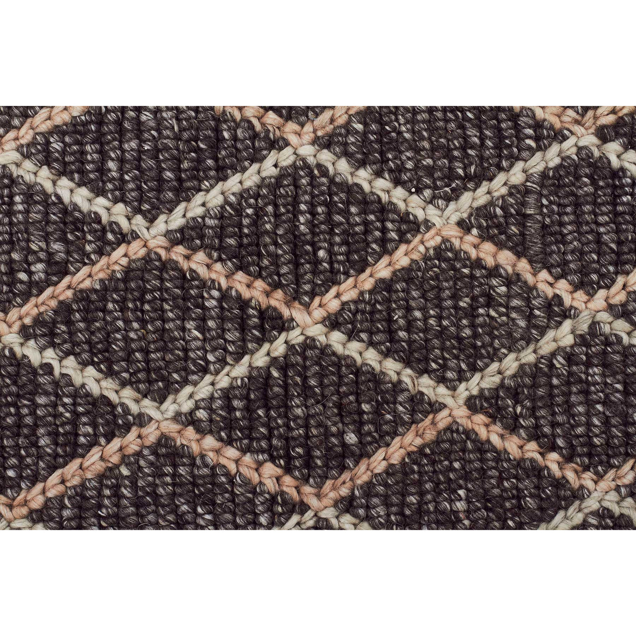 Beige Cream Trellis Charcoal Flatweave Designer Rug - Rugs Of Beauty - 4