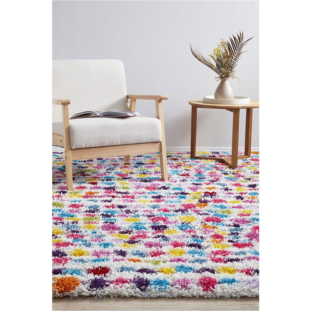 Gamma 455 Multi Colour Dot Modern Shaggy Rug - Rugs Of Beauty - 3