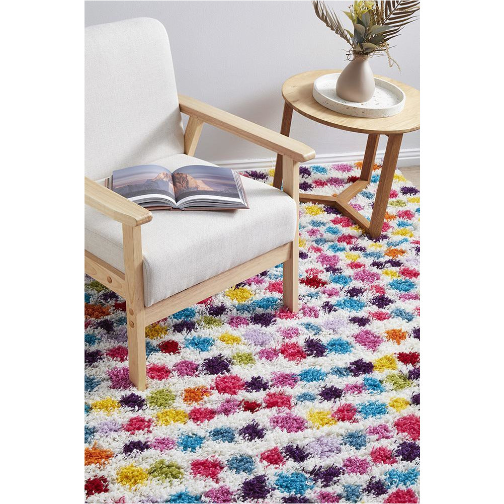 Gamma 455 Multi Colour Dot Modern Shaggy Rug - Rugs Of Beauty - 4