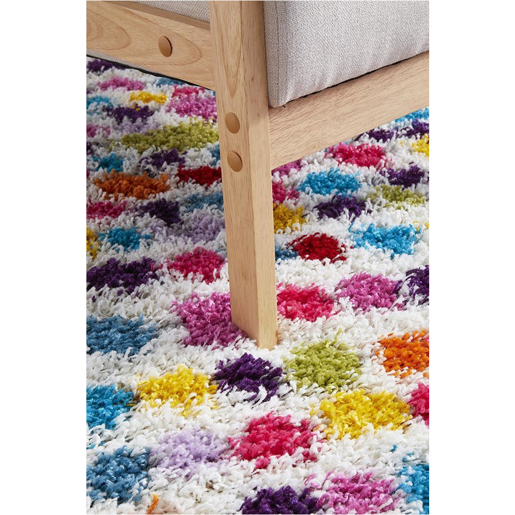 Gamma 455 Multi Colour Dot Modern Shaggy Rug - Rugs Of Beauty - 7