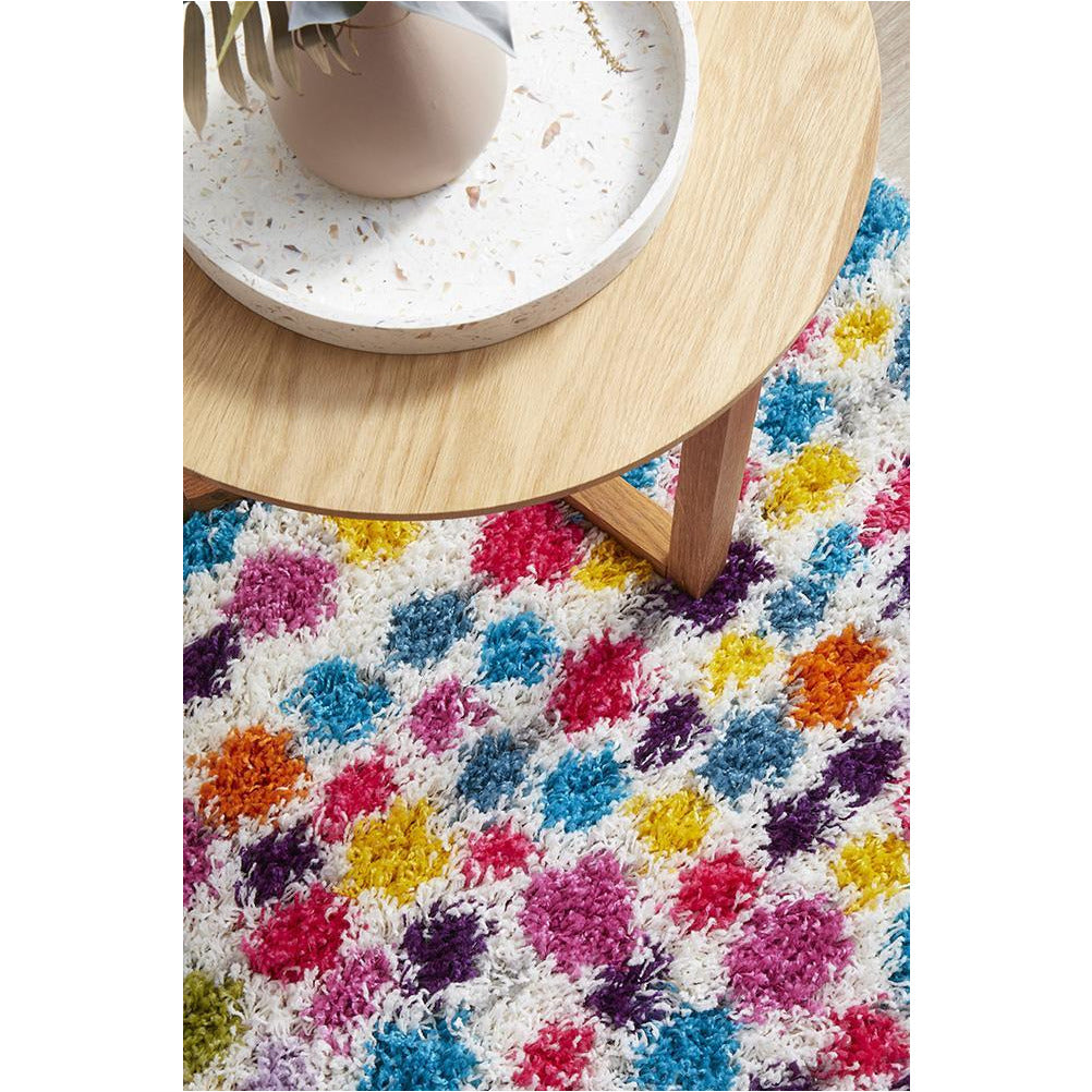 Gamma 455 Multi Colour Dot Modern Shaggy Rug - Rugs Of Beauty - 9