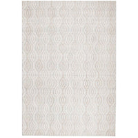 Vienna 2350 Hand Loomed White Patterned Wool and Viscose Modern Rug - Rugs Of Beauty - 1