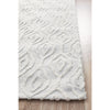 Vienna 2350 Hand Loomed White Patterned Wool and Viscose Modern Rug