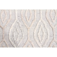 Vienna 2350 Hand Loomed White Patterned Wool and Viscose Modern Rug - Rugs Of Beauty - 4