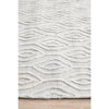 Vienna 2350 Hand Loomed White Patterned Wool and Viscose Modern Rug
