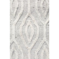 Vienna 2350 Hand Loomed White Patterned Wool and Viscose Modern Rug