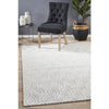 Vienna 2350 Hand Loomed White Patterned Wool and Viscose Modern Rug