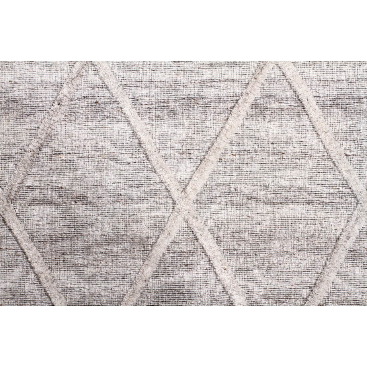 Vienna 2351 Hand Loomed Silver Grey Patterned Wool and Viscose Modern Rug - Rugs Of Beauty - 4