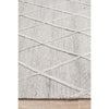Vienna 2351 Hand Loomed Silver Grey Patterned Wool and Viscose Modern Rug
