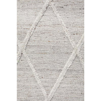 Vienna 2351 Hand Loomed Silver Grey Patterned Wool and Viscose Modern Rug