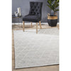 Vienna 2351 Hand Loomed Silver Grey Patterned Wool and Viscose Modern Rug