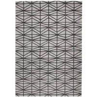 Vienna 2353 Hand Loomed Pewter Charcoal Grey Patterned Wool and Viscose Modern Rug - Rugs Of Beauty - 1