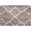 Vienna 2354 Hand Loomed Silver Grey Beige Brown Patterned Wool and Viscose Modern Rug - 4