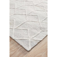 Vienna 2355 Hand Loomed Grey Beige Patterned Wool and Viscose Modern Rug