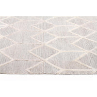 Vienna 2355 Hand Loomed Grey Beige Patterned Wool and Viscose Modern Rug - Rugs Of Beauty - 3