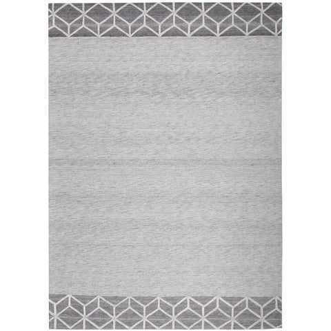 Vienna 2357 Hand Loomed Grey Patterned Wool and Viscose Modern Rug - Rugs Of Beauty - 1