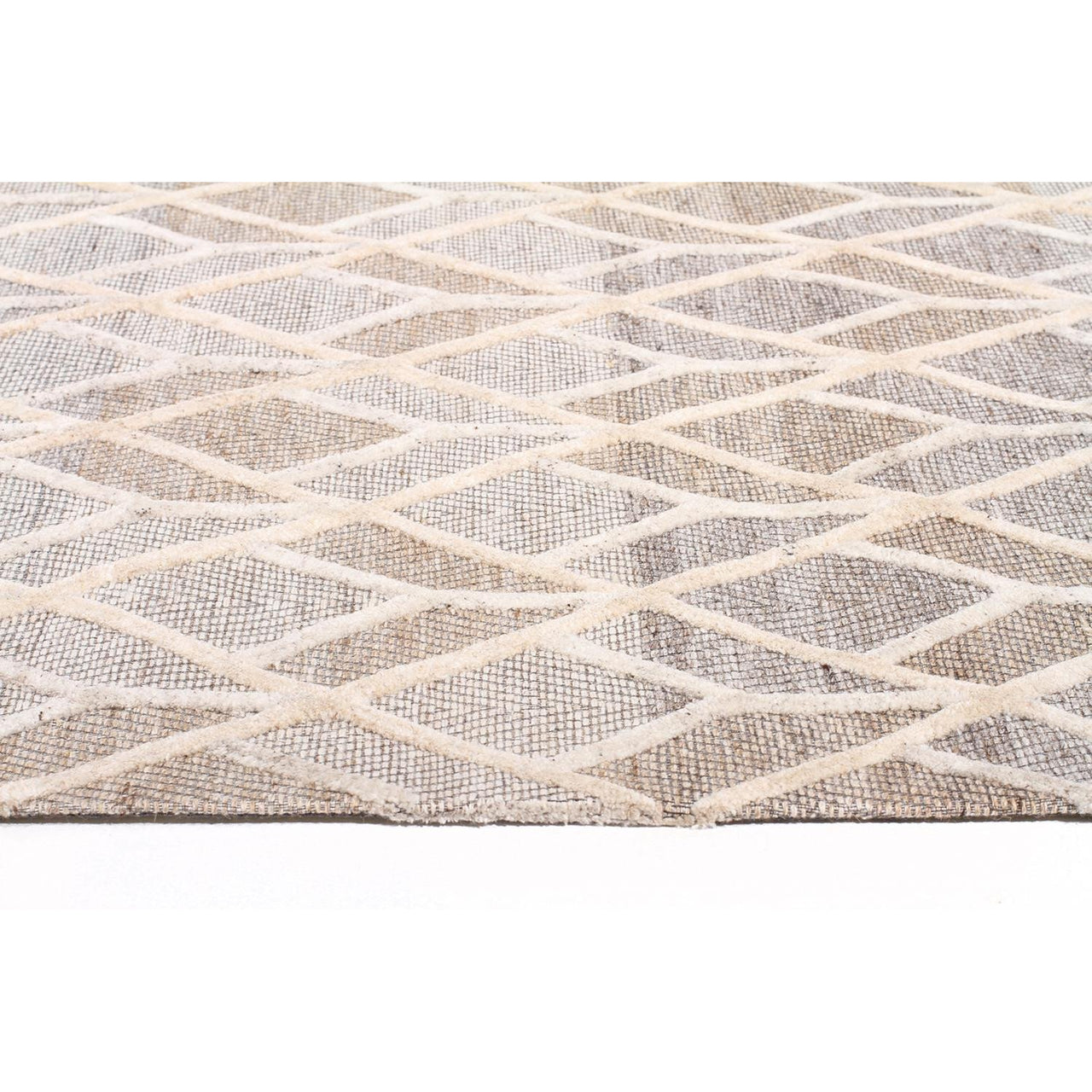Vienna 2358 Hand Loomed Sand Beige Brown Patterned Wool and Viscose Modern Rug - Rugs Of Beauty - 4