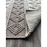 Vanessa 501 Wool Polyester Beige Taupe Diamond Striped Rug - Rugs Of Beauty - 3