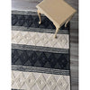 Vanessa 501 Wool Polyester Black White Diamond Striped Rug - Rugs Of Beauty - 2