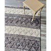 Vanessa 501 Wool Polyester Chocolate Brown Diamond Striped Rug - Rugs Of Beauty - 2