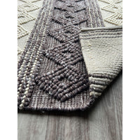 Vanessa 501 Wool Polyester Chocolate Brown Diamond Striped Rug - Rugs Of Beauty - 3