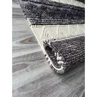 Vanessa 501 Wool Polyester Chocolate Brown Diamond Striped Rug - Rugs Of Beauty - 5
