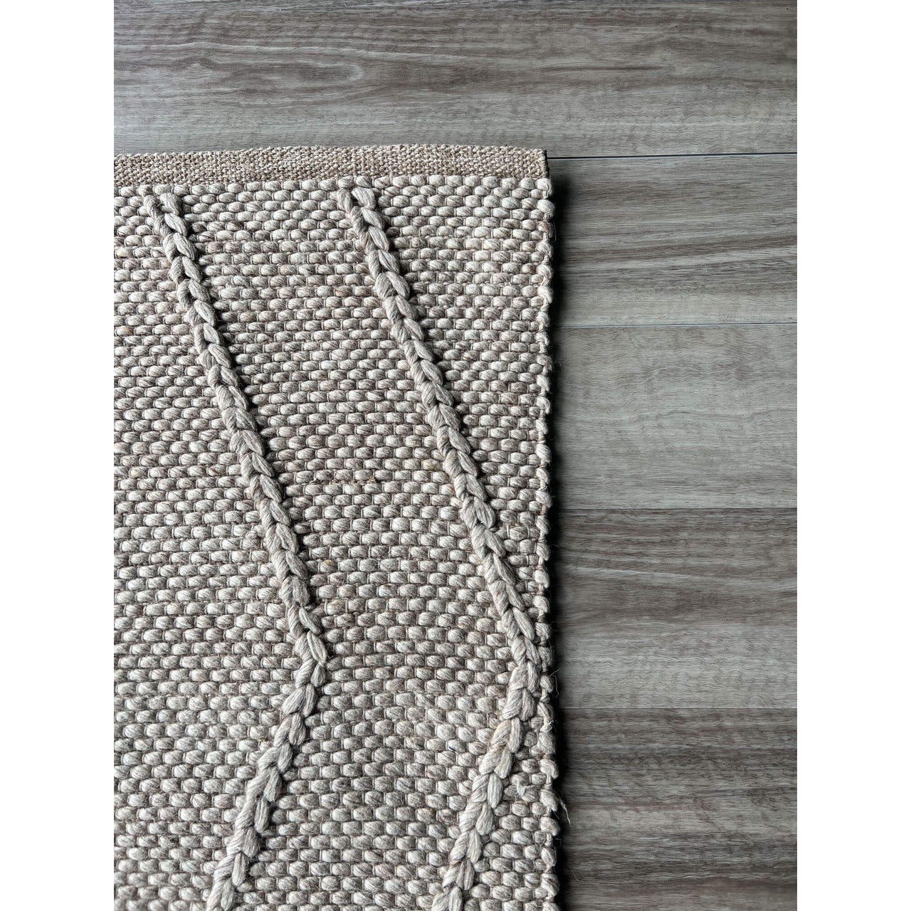 Umea Zig Zag Beige Wool Polyester Rug - Rugs Of Beauty - 3